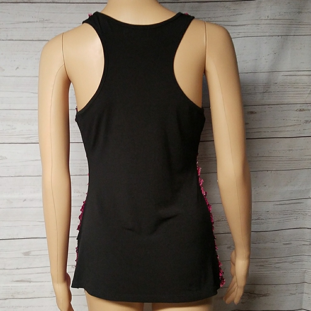 HOT TEMPERED Colorful Abstract Ruffle Down Summer Racerback - Picture 5 of 9